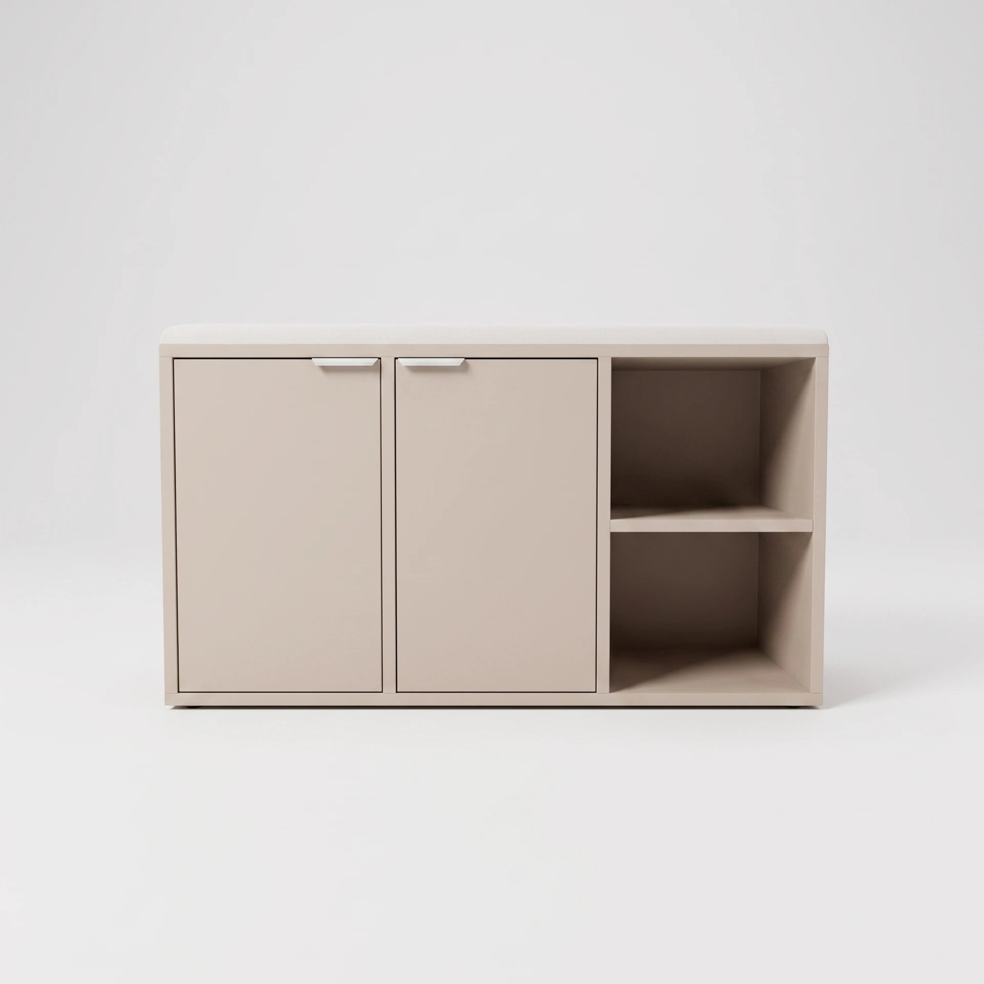 Shoe cabinet with a seat and doors