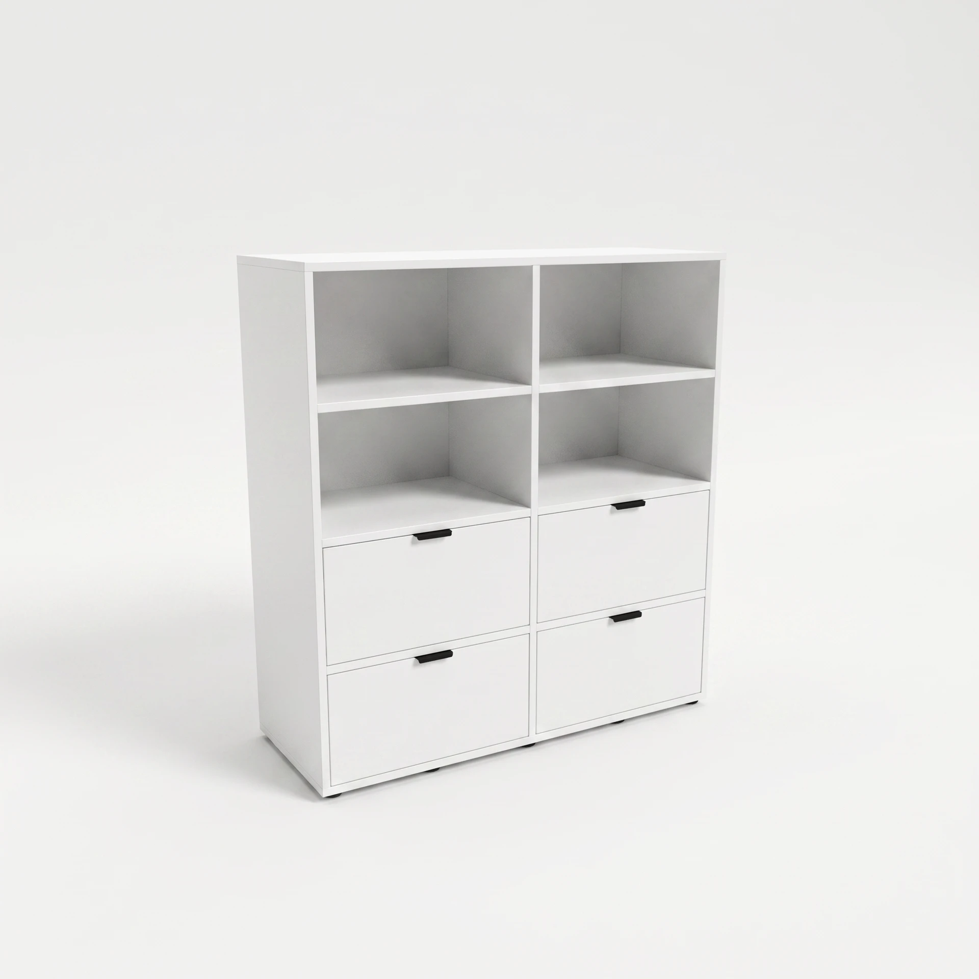White bookcase with 4 drawers